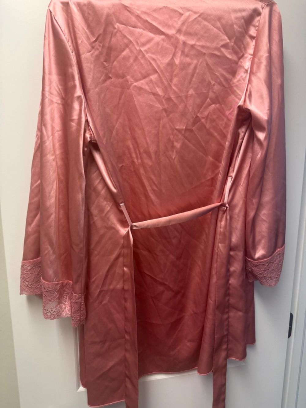 Pink Women’s Silk Robe - Picture 3 of 3